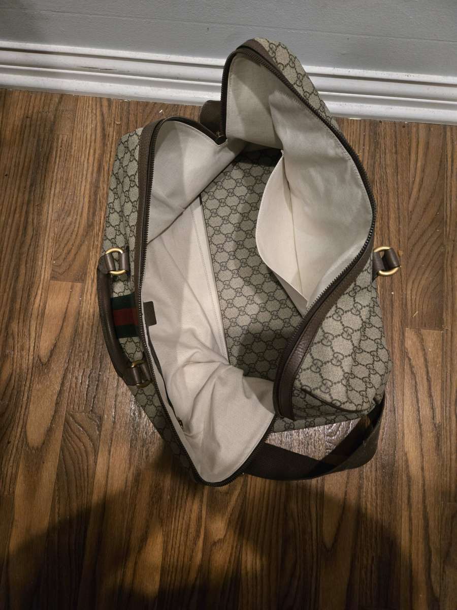 Gucci GG Large Duffle Bag Canvas Beige