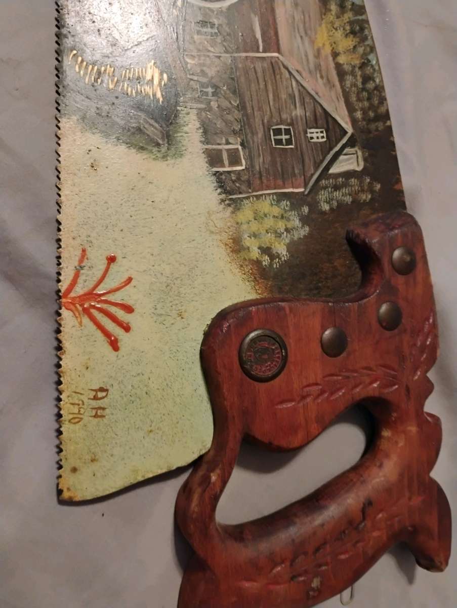 1990 AH Antique Hand Painted Saw
