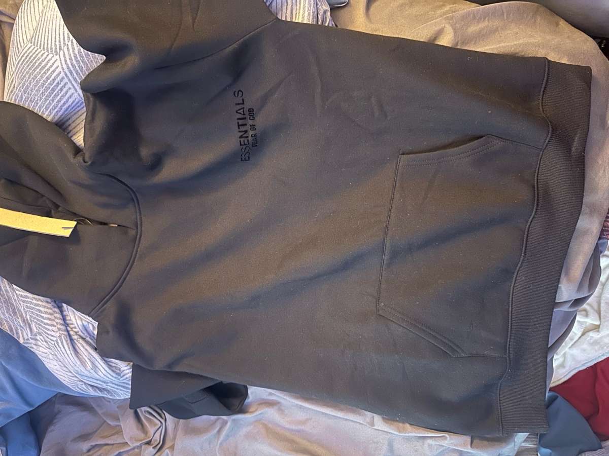 essentials hoodie size large
