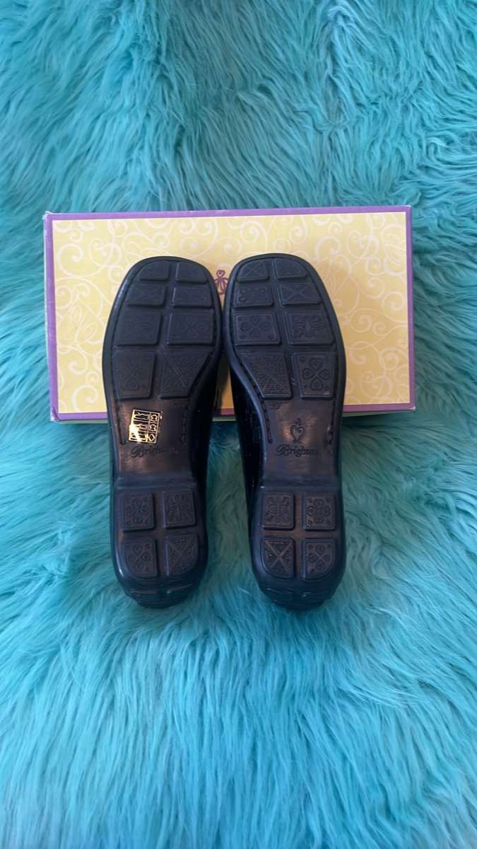 NIB Brighton Unice Black Croc With Silver Chain Womens Size