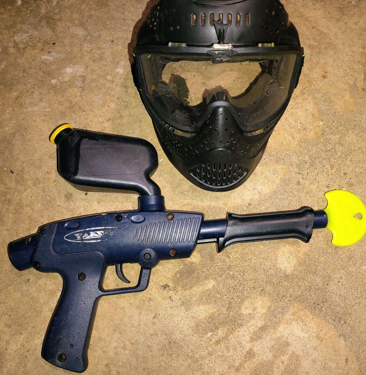 Brass eagle paintball gun and mask