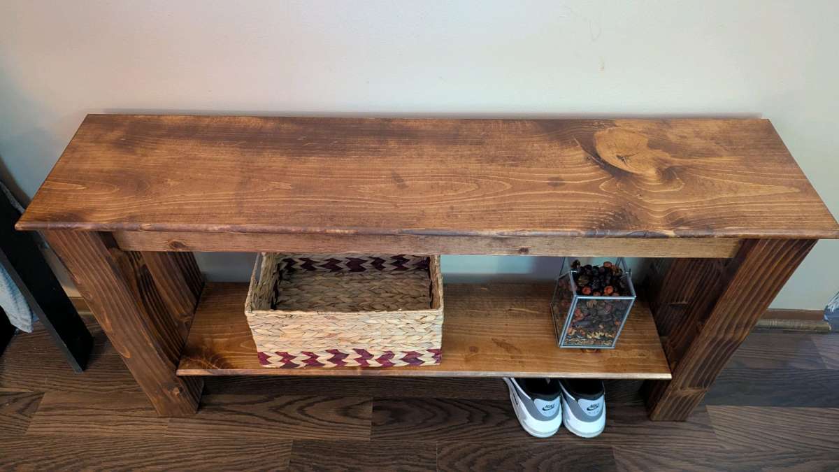 Handcrafted Pine Entryway Bench Custom Sizes Available
