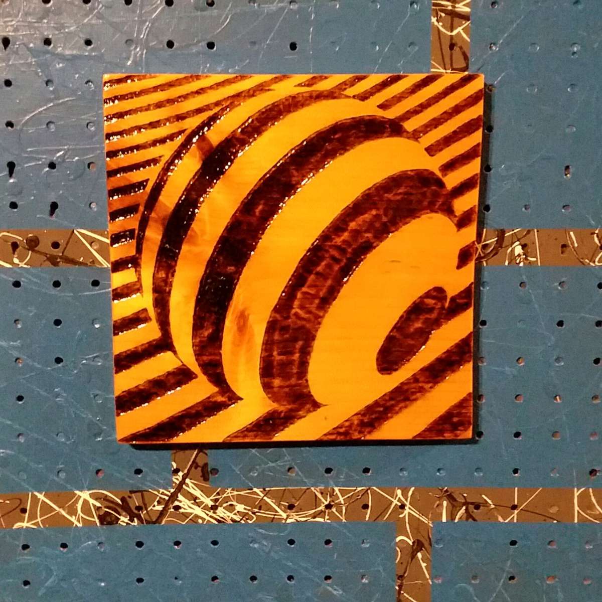 Sphere Optical Illusion pyrography