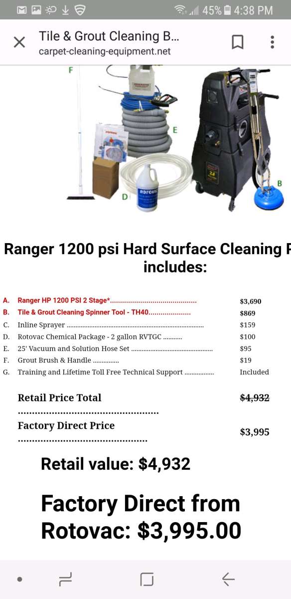 Tile grout carpet driveway cleaner