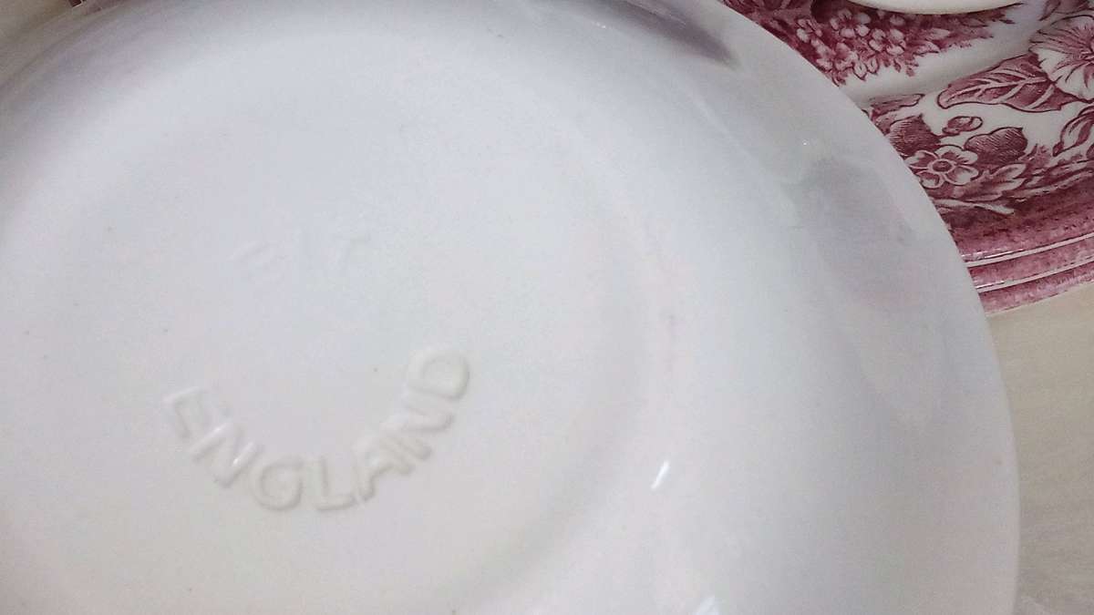 Haddon Hall Derbyshire Red plates and tea cups