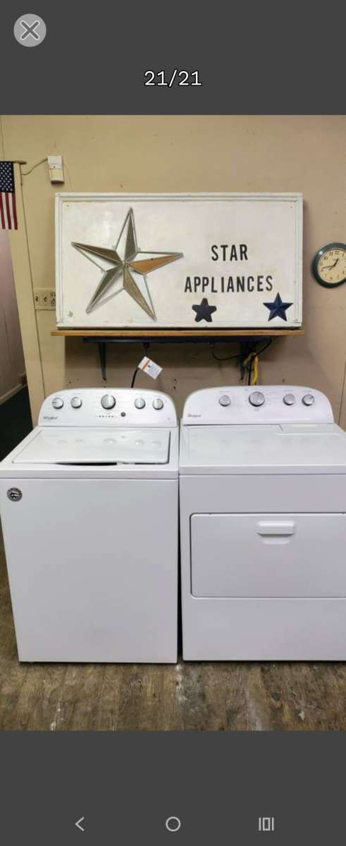 WHIRLPOOL WHITE TOPLOAD WASHER ELECTRIC DRYER SET
