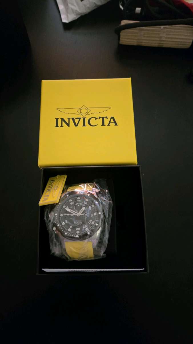 Invicta Speedway Mens Watch w Mother of Pearl Dial  50mm Yel