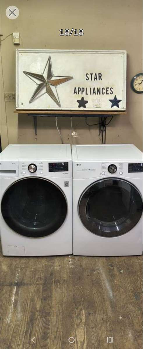 LG Elite White FrontLoad Washer  Gas Dryer Set  Stackable