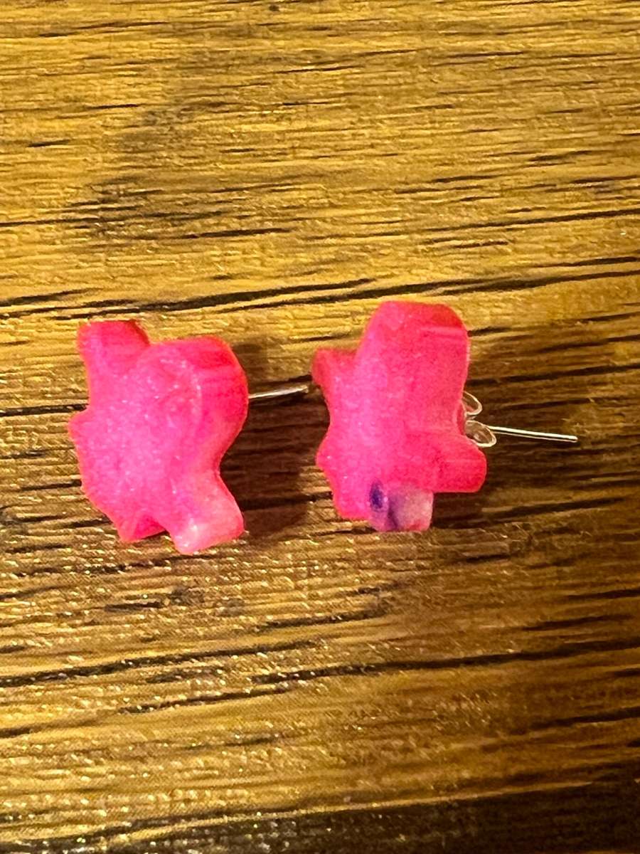 pink resin Halloween earring