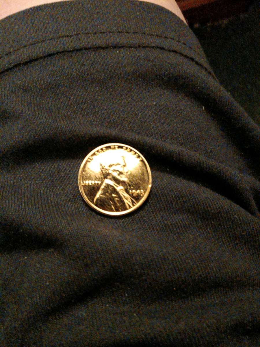 1943 golden steel wheat penny world war two era coin