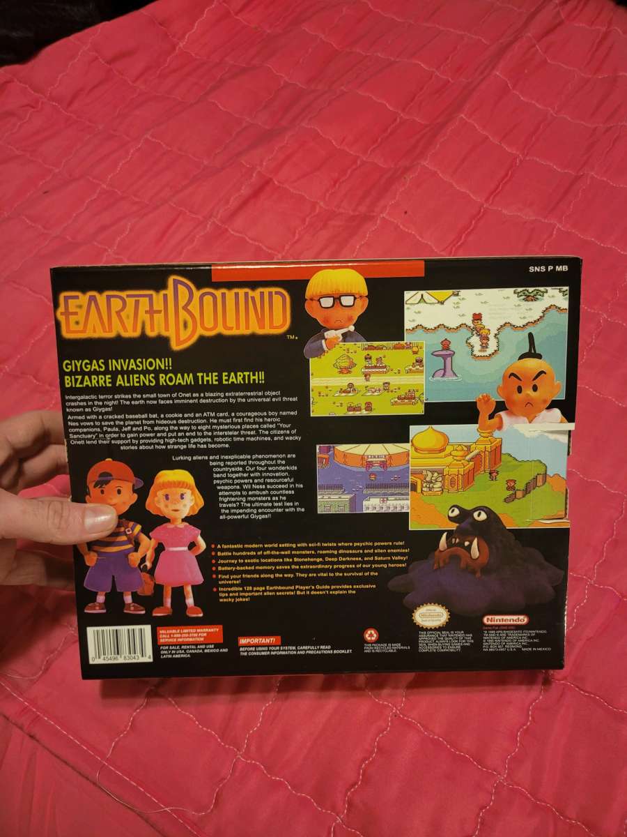 Earthbound SNES Game with Big Box and Manual