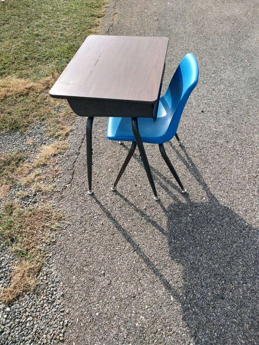 metal School desk with chair or a end table
