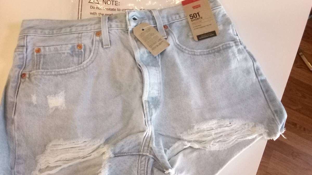 Levi 501s female high hip cut off short jeans