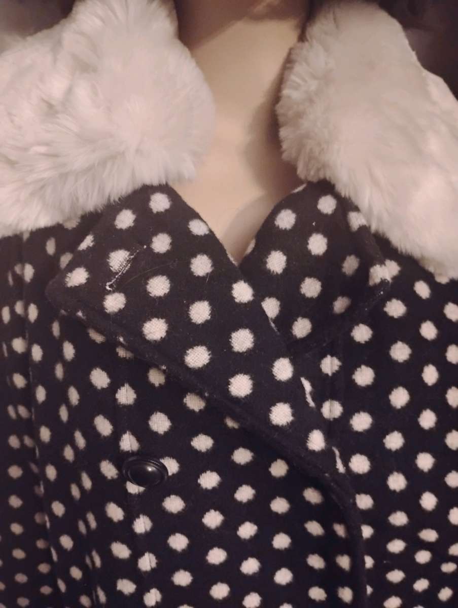 Womens Faux Fur Collared Coat by Exhilaration