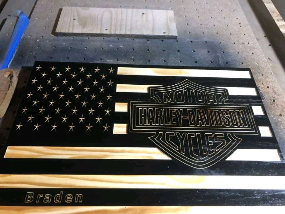16x24 custom wooden Harley flags