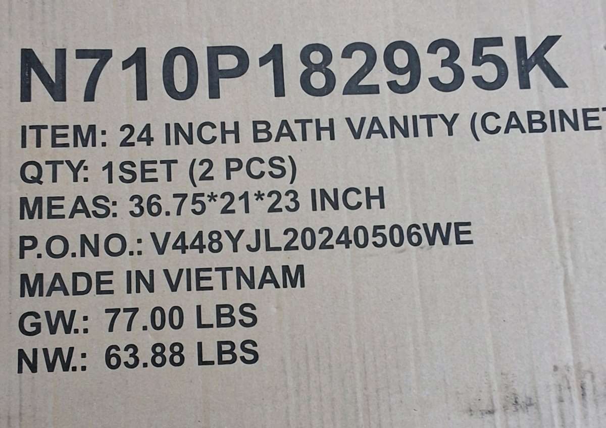 24in bath vanity with cabinet and sink brand new in box