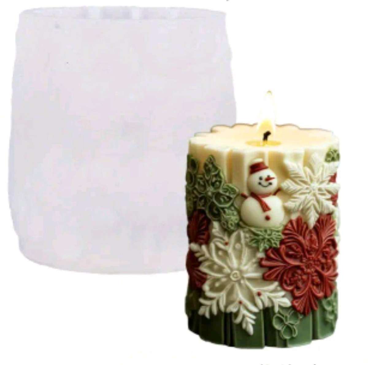 Silicone Snowman Candle Mold