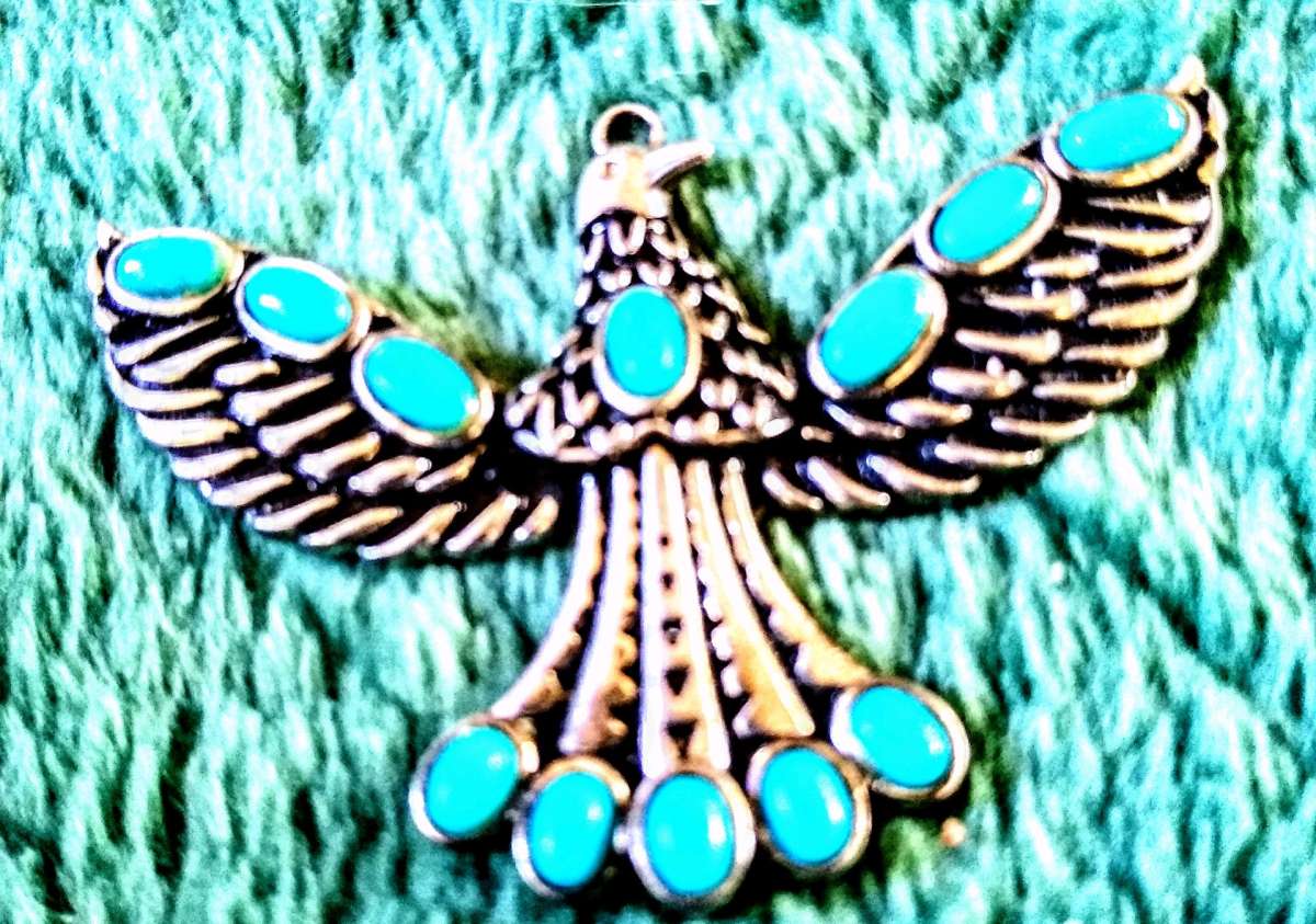 SILVER TURQUOISE NECKLACE WITH OUT CHAIN