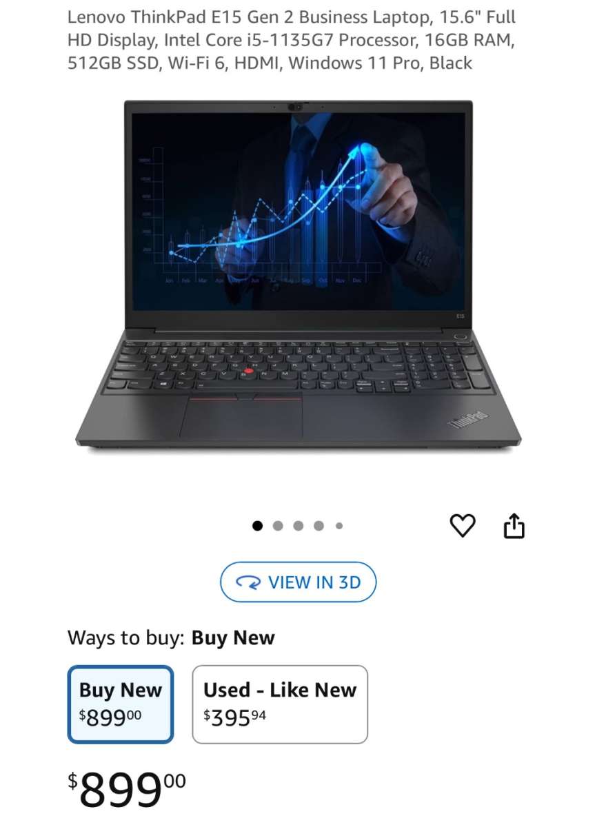 Lenovo ThinkPad E15 Gen 2 Business Laptop 156 Full HD Displa