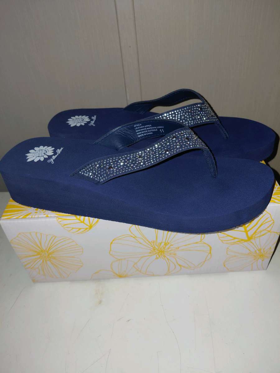 yellow box flip flops