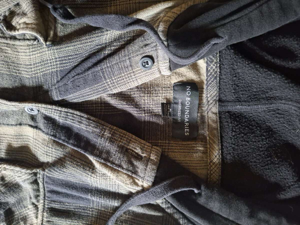 Green hooded flannel
