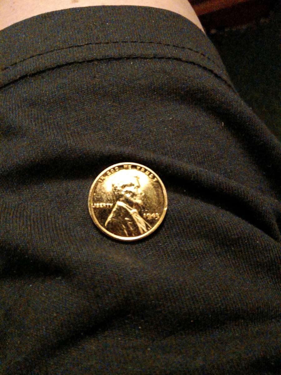 1943 golden steel wheat penny world war two era coin