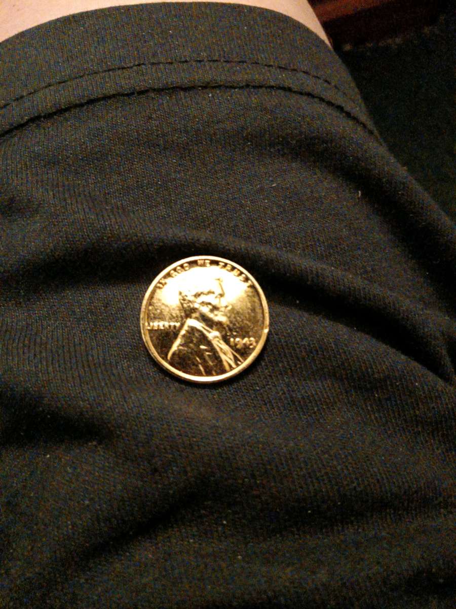 1943 golden steel wheat penny world war two era coin
