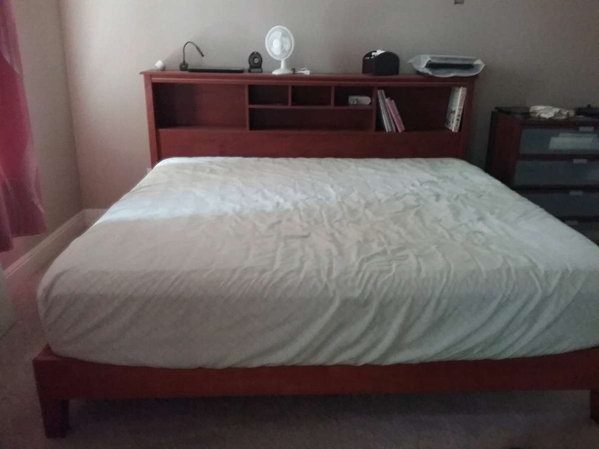 King sizeMattress with  bed frame and  head board
