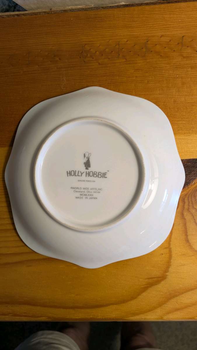 Holly Hobbie Scalloped Gold Trim Plate  Love is the Little T