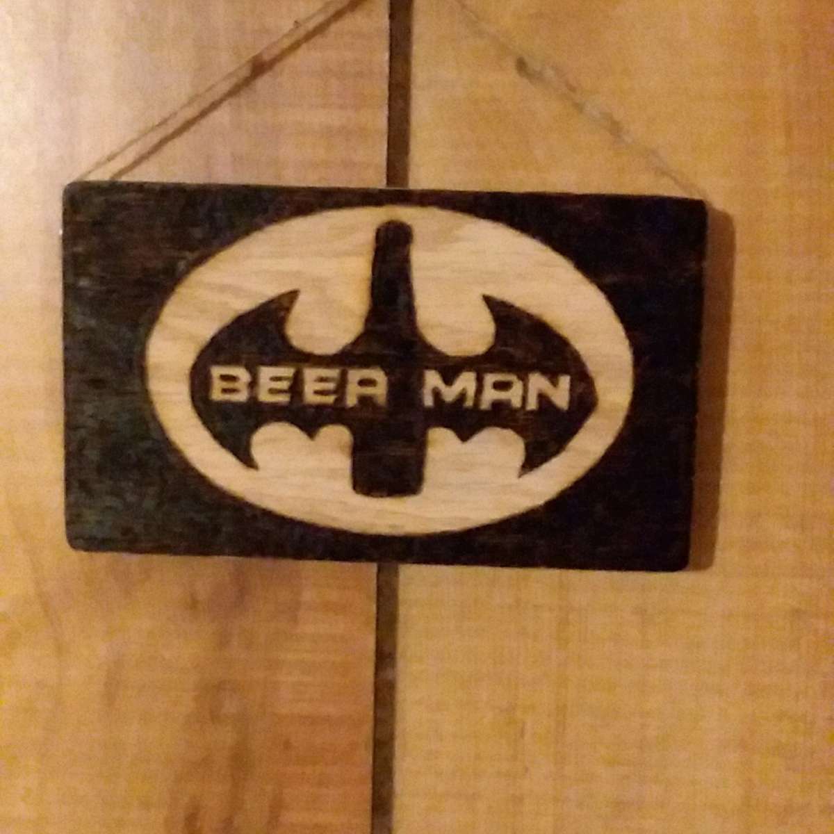 Funny Sign Beer Man pyrography