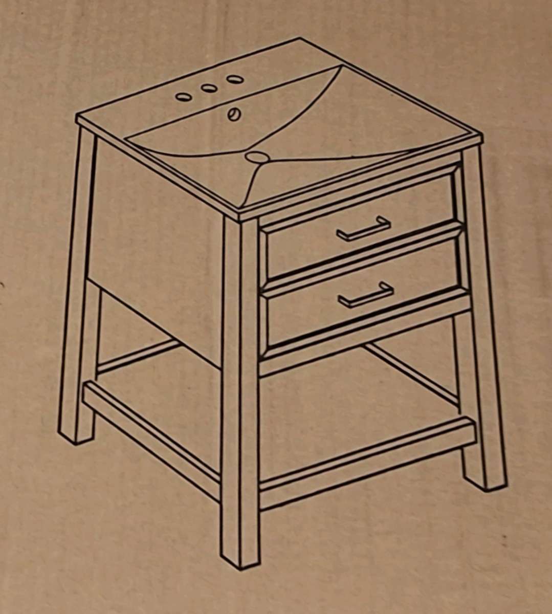 24in bath vanity with cabinet and sink brand new in box