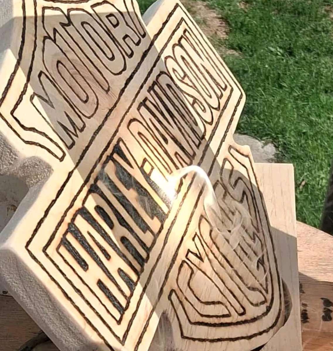 Harley Davidson pyrography