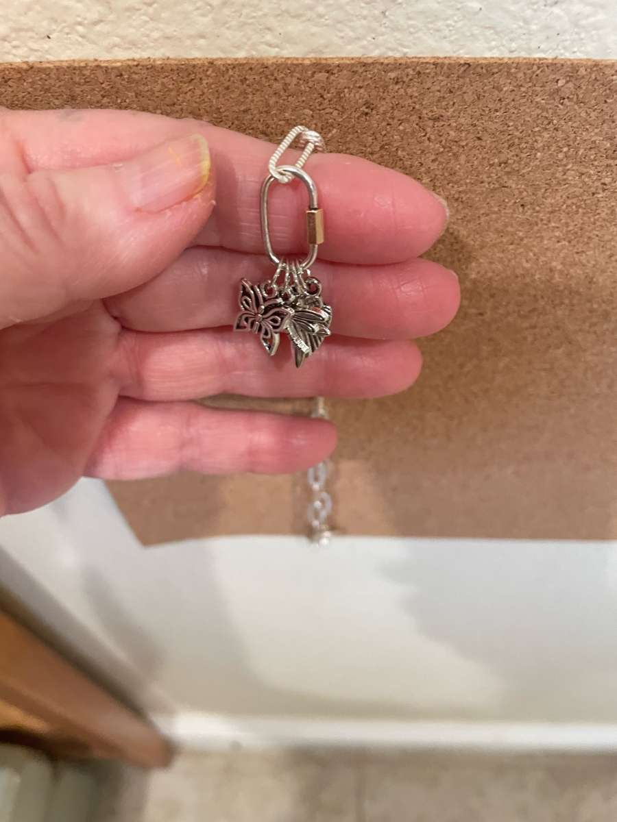 Popular necklace with charm holder and charms