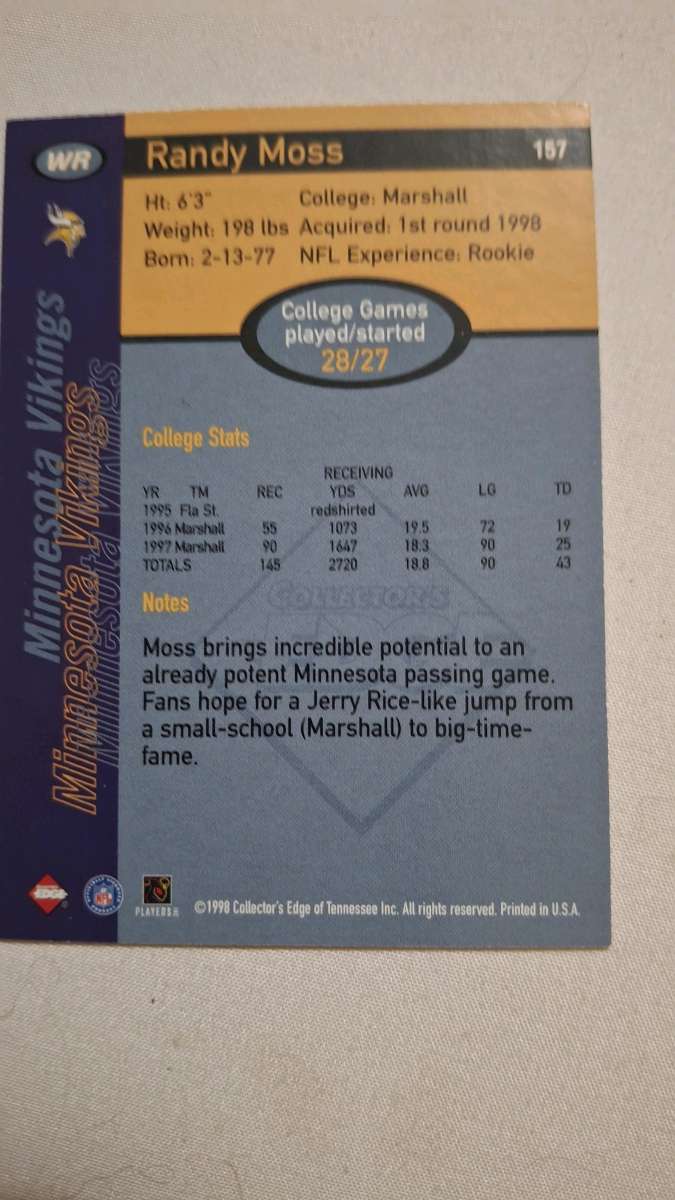 randy moss rookie card