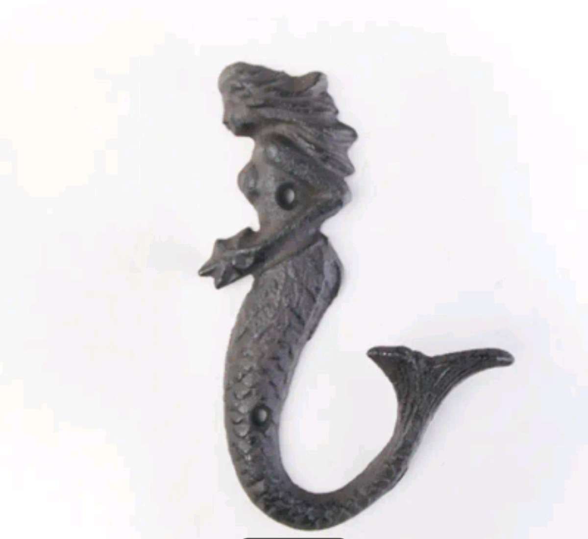 Brown Cast Iron Mermaid Hook