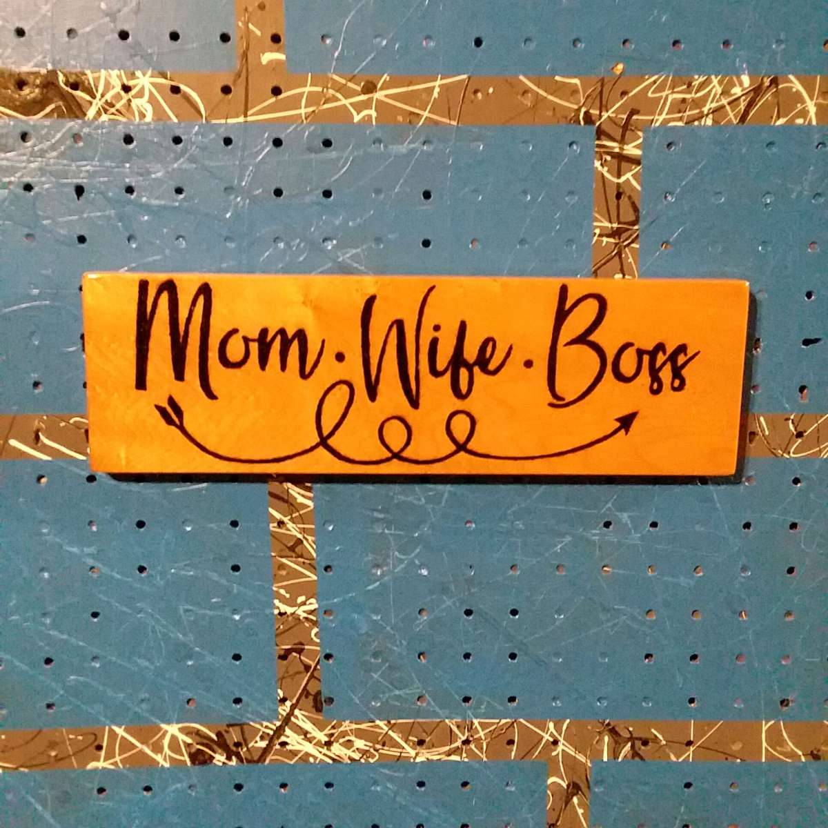 Mom Wife Boss decor pyrography