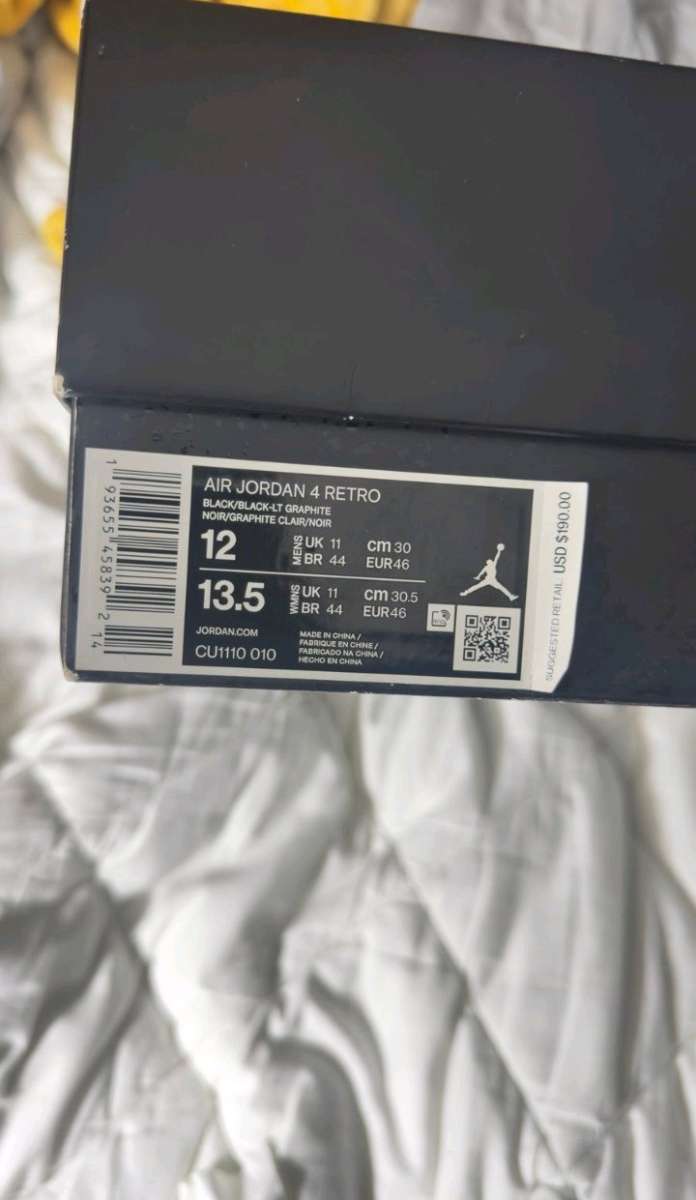 Jordan 4 retro black cats size 12 new