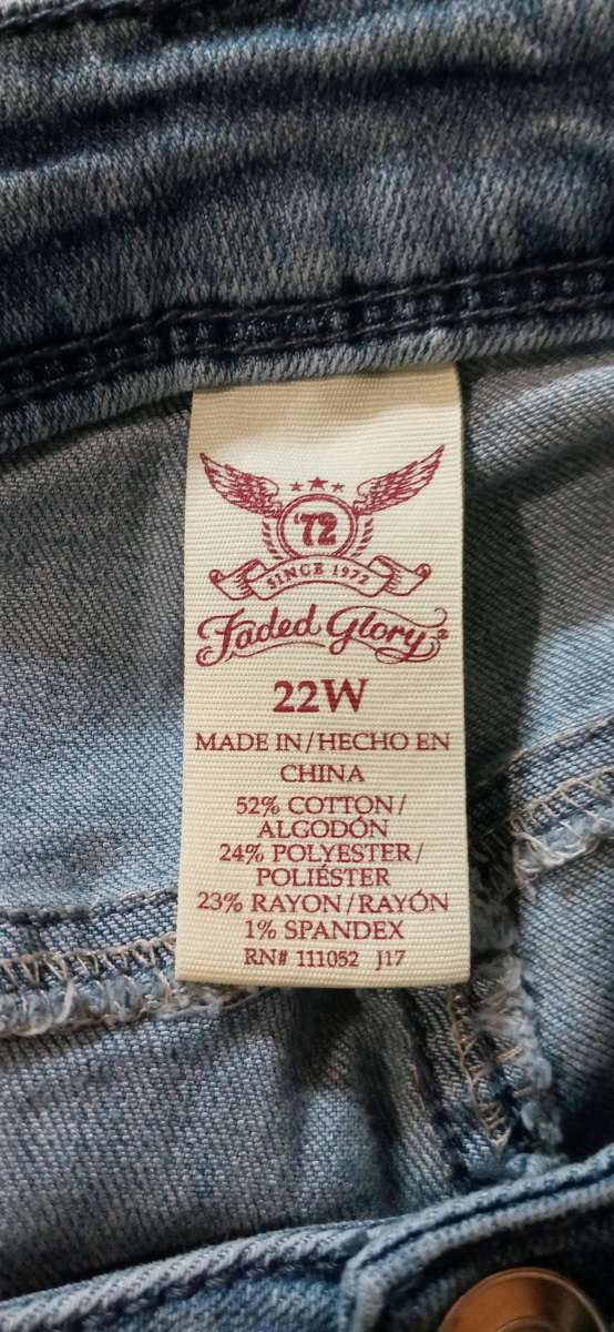 Womens Plus Size Stretch Jeans 22