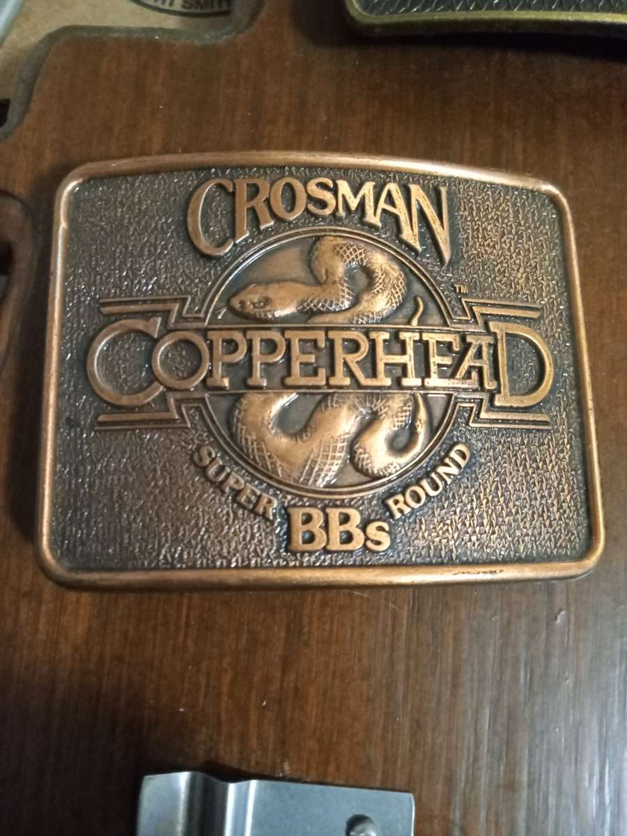 crossman Copperhead BBs belt buckle