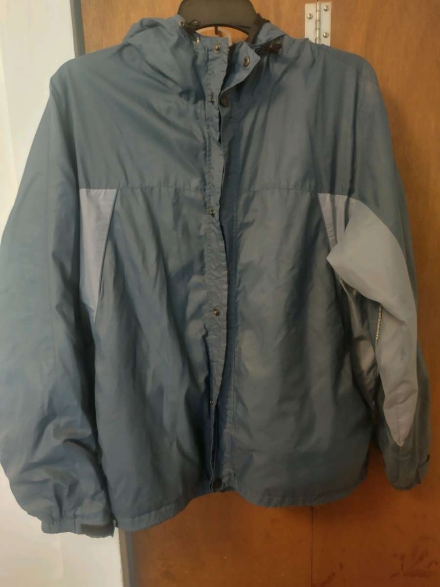 Eddie Bauer Windbreaker Hiking Trail Jacket Mens L Blue Fu