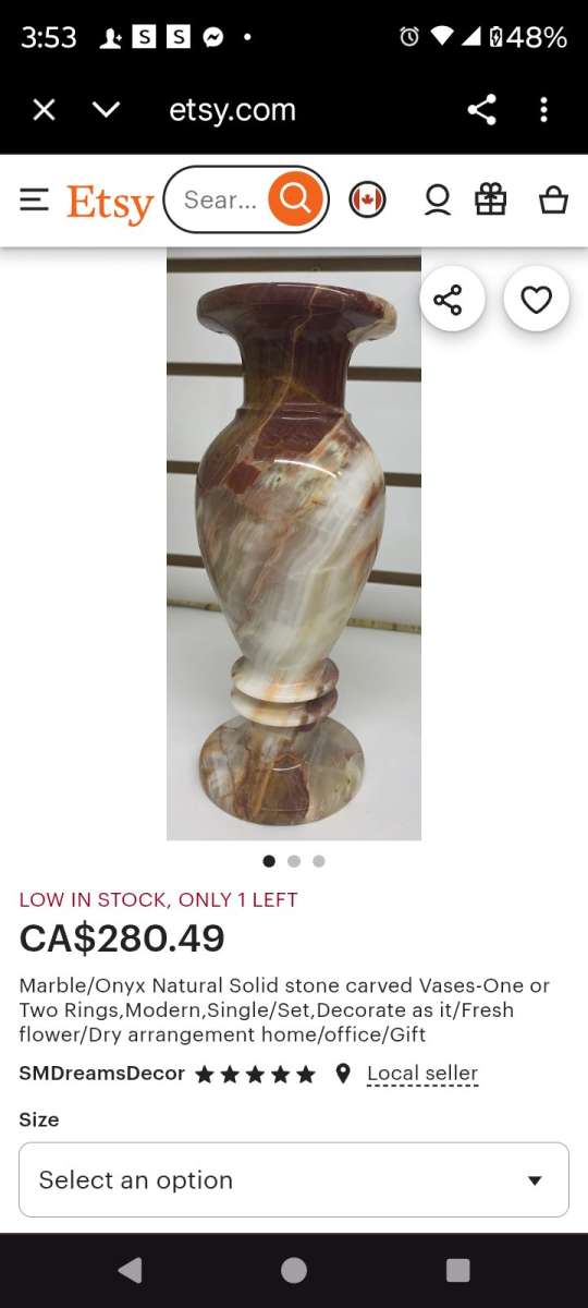 onyx swirl single bed vase