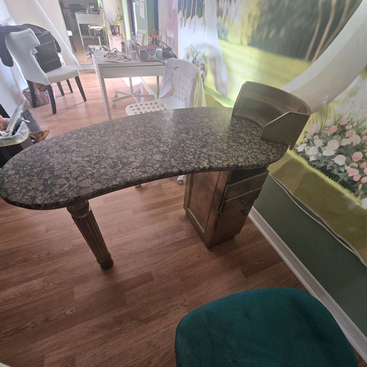 marble top nail table