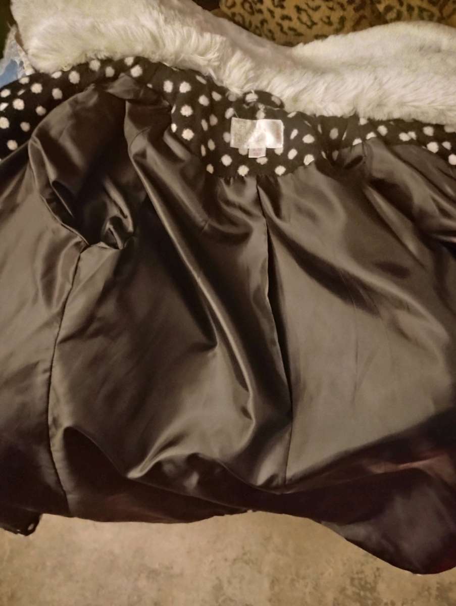 Womens Faux Fur Collared Coat by Exhilaration