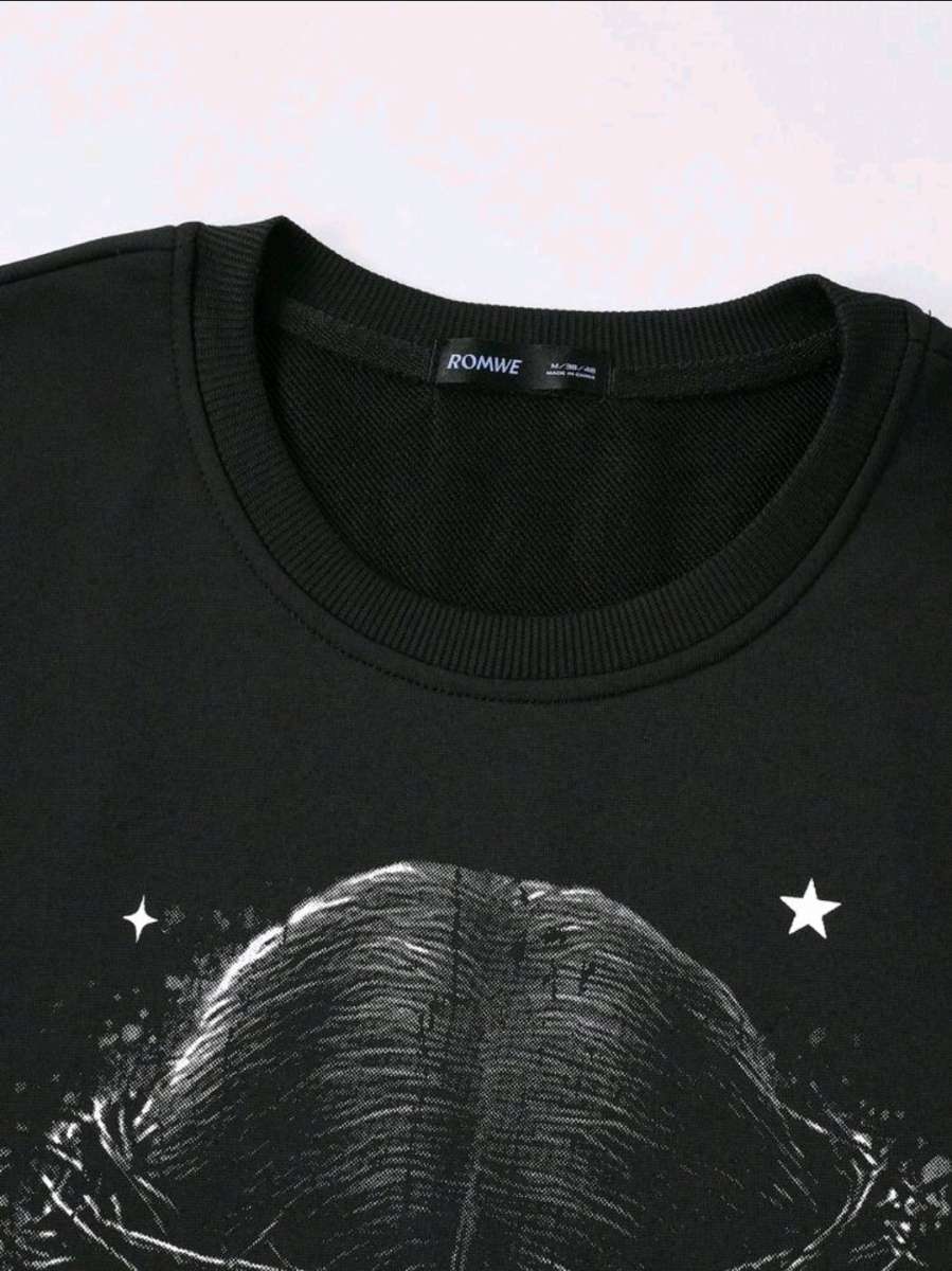 ROMWE MEN Mens Gothic Jesus Loose