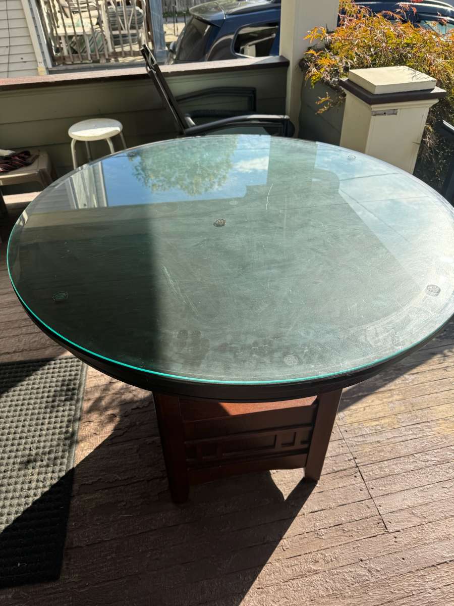 wooden high top table