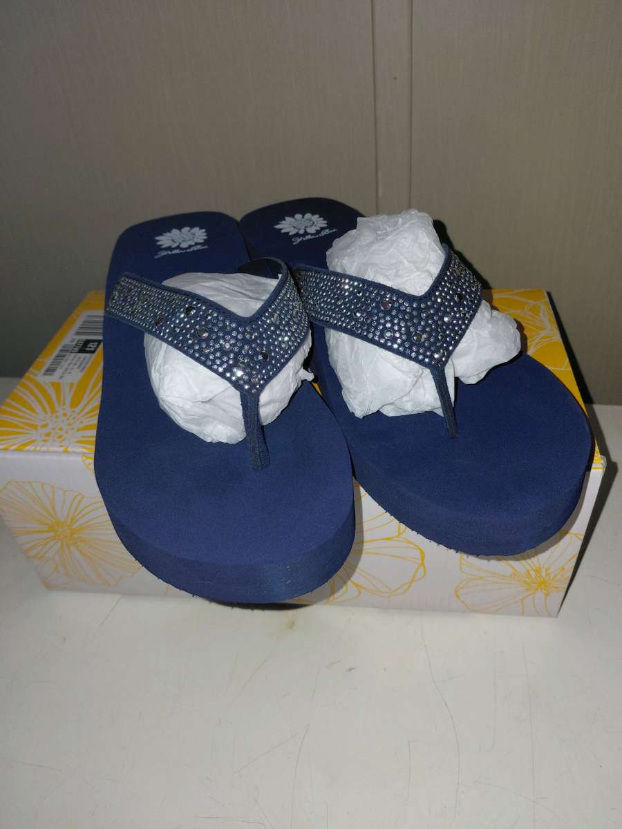 yellow box flip flops