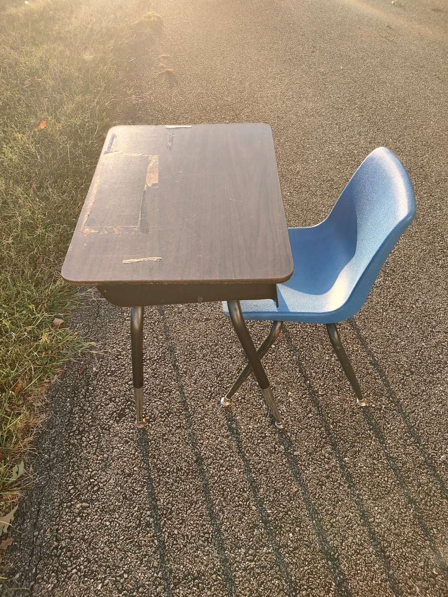 metal desk with chair or a end table