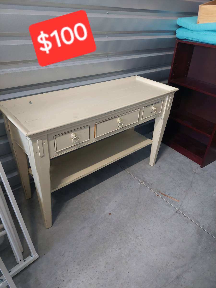white entrance table