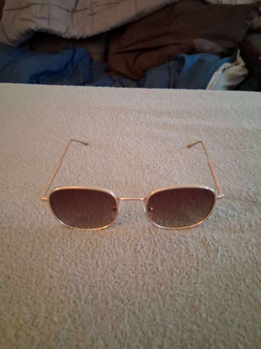 A KJAERBEDE Brown Shade Lens Unisex Golden Sunglasses