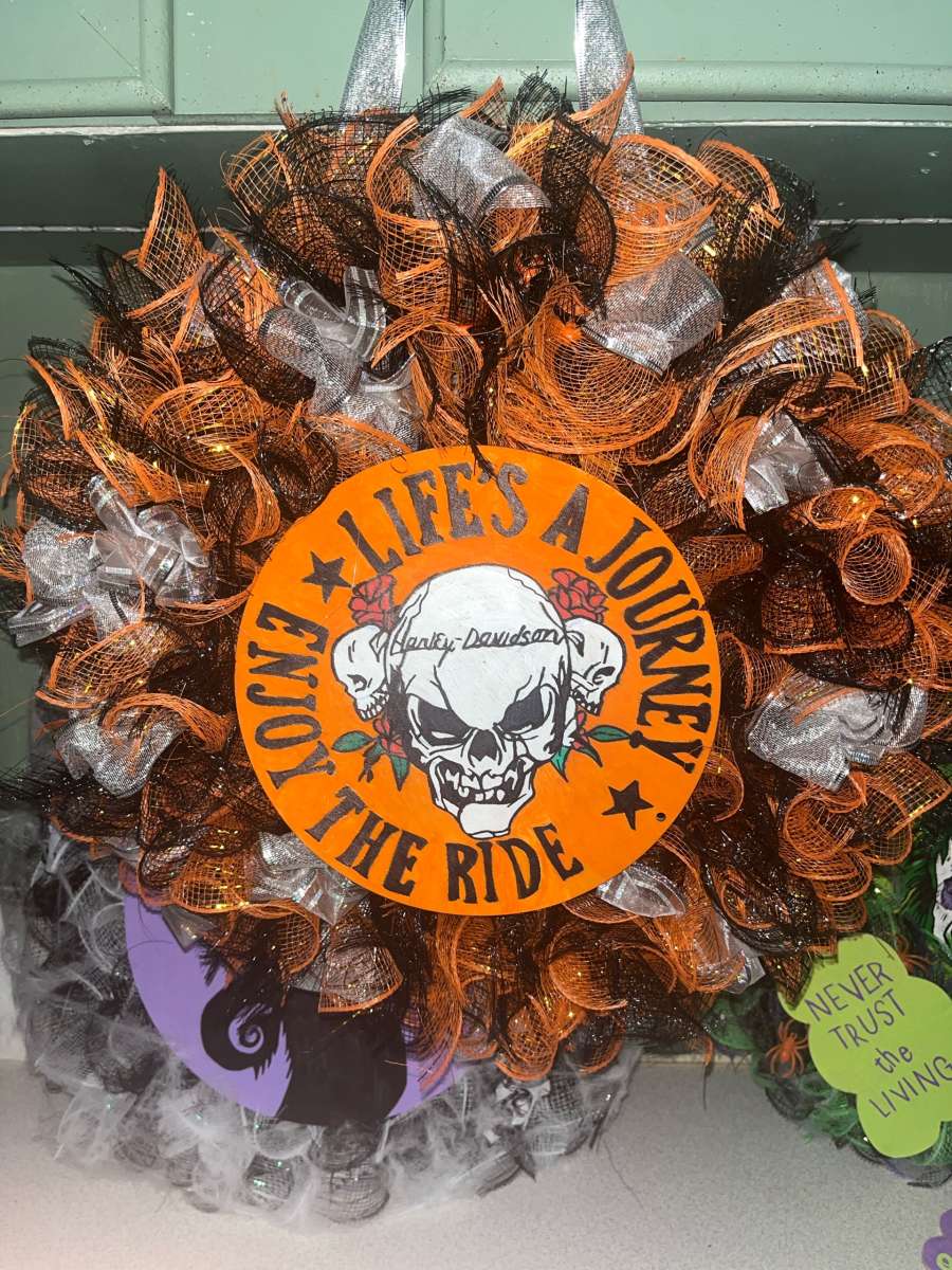 handmade biker wreath